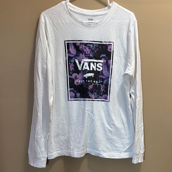 Vans White Long Sleeve with Purple Graphic - Picture 1 of 3